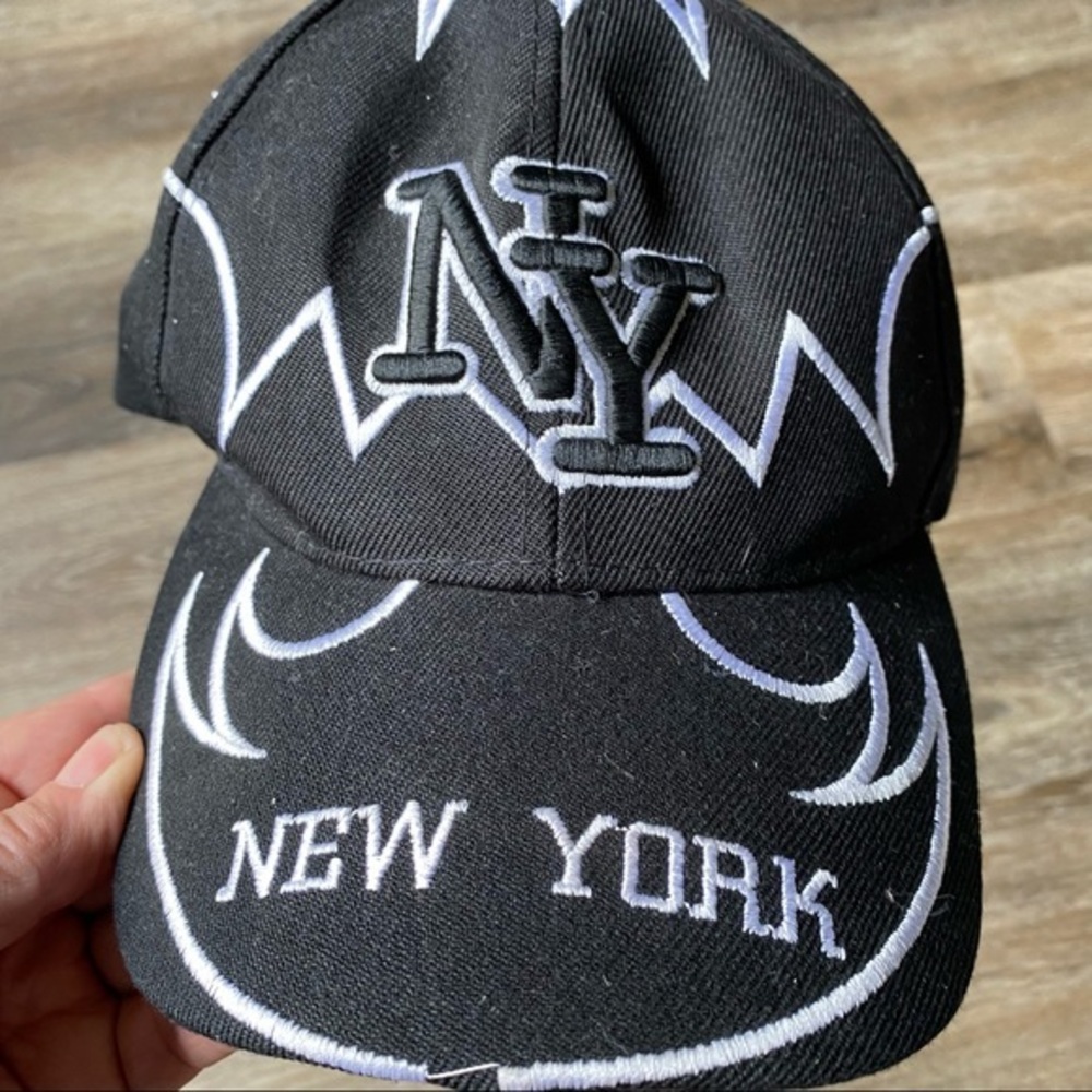 New York Black-White Hat Mens‎ Adjustable New